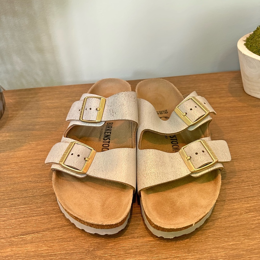 Metallic Silver Birks (worn once only inside) size 39